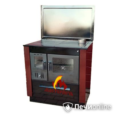 Отопительно-варочная печь МастерПечь ПВ-07 экстра с духовым шкафом, 7.2 кВт (шоколад) в Новоуральске